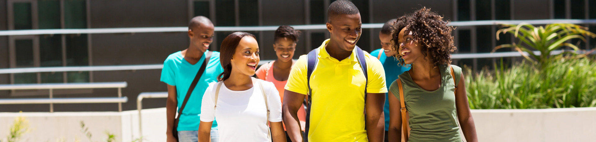 Students walking on campus